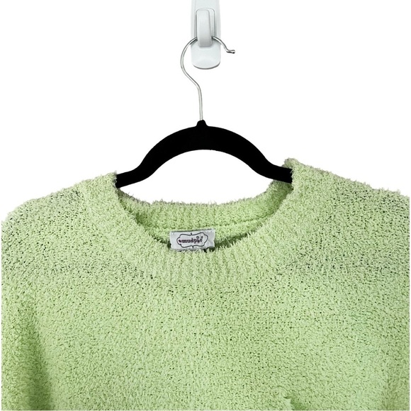MUDPIE Rome Chenille Oversized Sweater in Lime One Size - Picture 5 of 6